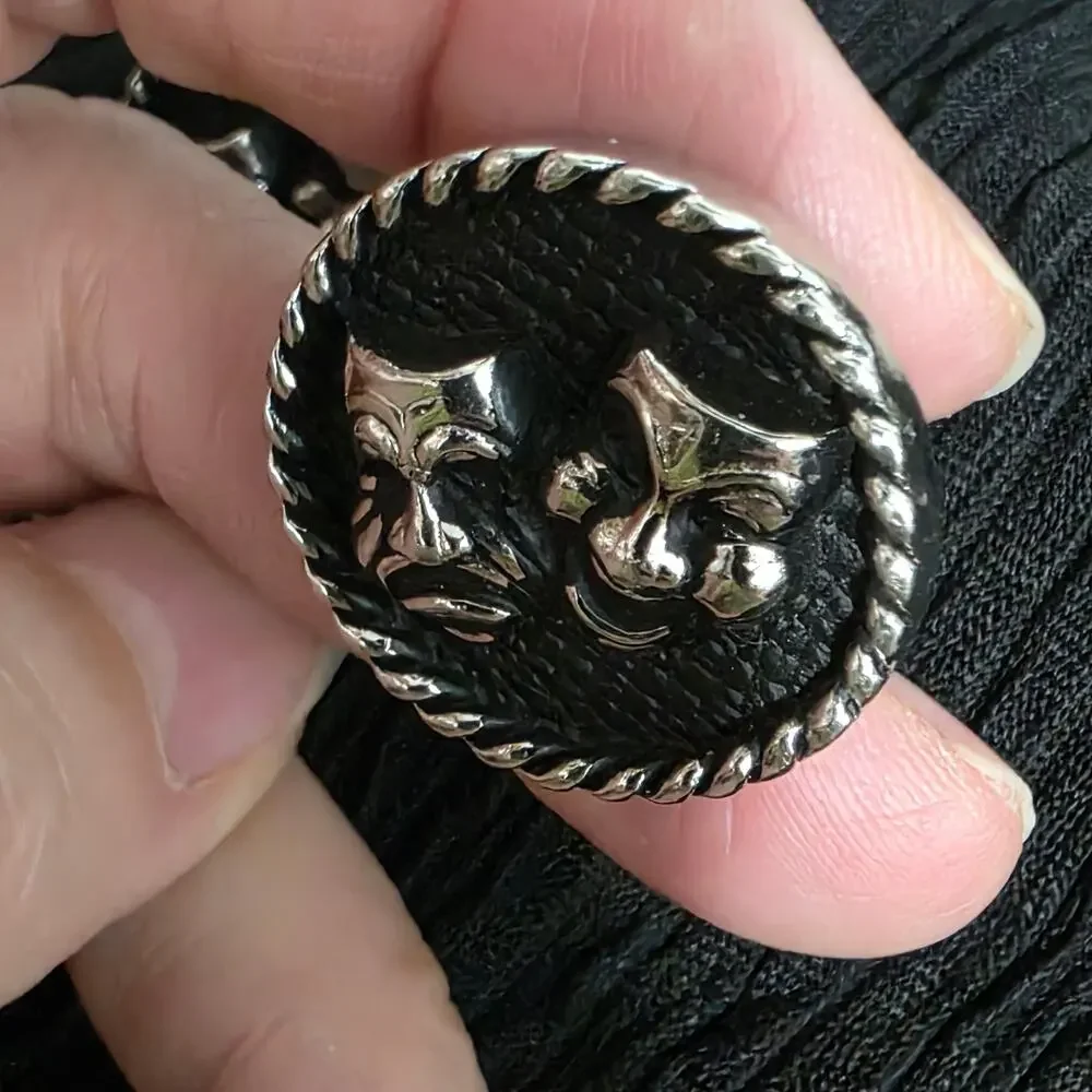 Comedy Tragedy Cufflinks Silver Tone Theater Mask